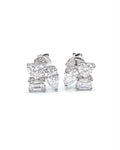 Classic 1.84cts Multi Shape Solitaire Cluster Stud Diamond Earrings 18K