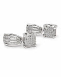 Classic Round Paved Hoop Dangling Diamond Earrings 14K