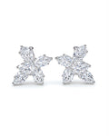 Classic 5.08cts Pear Marquise Solitaire Cluster Diamond Earrings 18K GIA