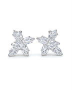 Classic 5.08cts Pear Marquise Solitaire Cluster Diamond Earrings 18K GIA