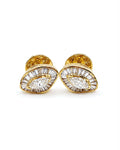 Classic Baguette Marquise Stud Diamond Earrings 14K