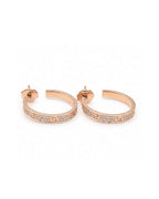 Classic Rosegold Creole Hoop Diamond Earrings 14K