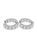 Classic 5.4cts Round Solitaire Full Eternity Hoop Diamond Earrings 18K