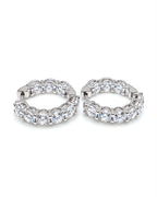 Classic 5.4cts Round Solitaire Full Eternity Hoop Diamond Earrings 18K