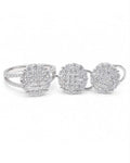 Classic Round Invisible Setting Paved Stud Diamond Jewelry Set 18K