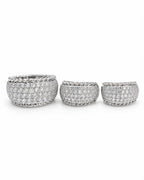 Classic Hoop Round Chunky Half Eternity Diamond Jewelry Set 14K