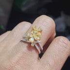 Fancy Yellow Colored Diamond Ring 18K