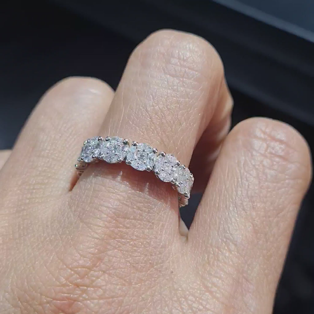 Invisible Setting Round Eternity Diamond Ring 14K (Size 6.5US)