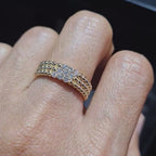 Classic Golden Stack Chain Band Diamond Ring 14K