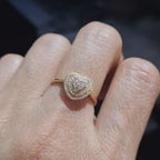 Classic Golden Heart Diamond Ring 18K
