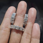 Asscher Solitaire Classic Hoop Diamond Jewelry Set 18K