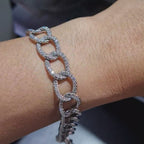 Round Paved Diamond Bracelet 14K