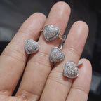 Classic Heart Diamond Jewelry Set 18K