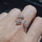 Rosegold Cluster Deco Diamond Ring 18K
