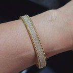 Golden Diamond Studded Bracelet Bangle 18K 16.5cm