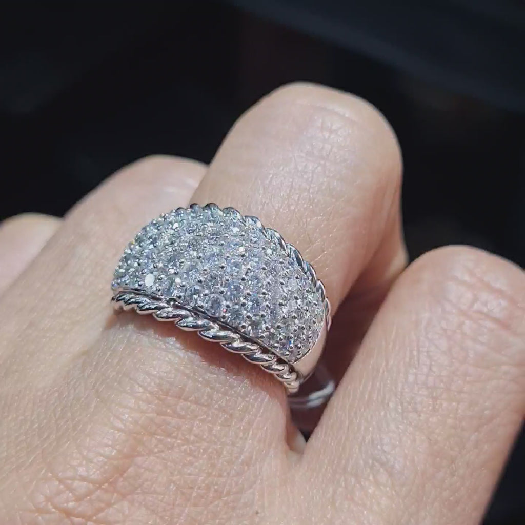 Classic Round Paved Millionaire’s Statement Diamond Ring 14K