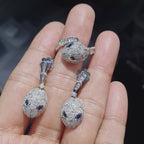 Serpent Paved Dangle Diamond Jewelry Set 14K