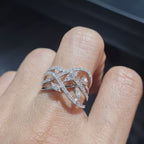 Crossover Deco Statement Diamond Ring 14K