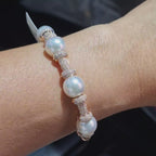 Rosegold 12mm South Sea Pearl Diamond Bracelet 18K 16cm