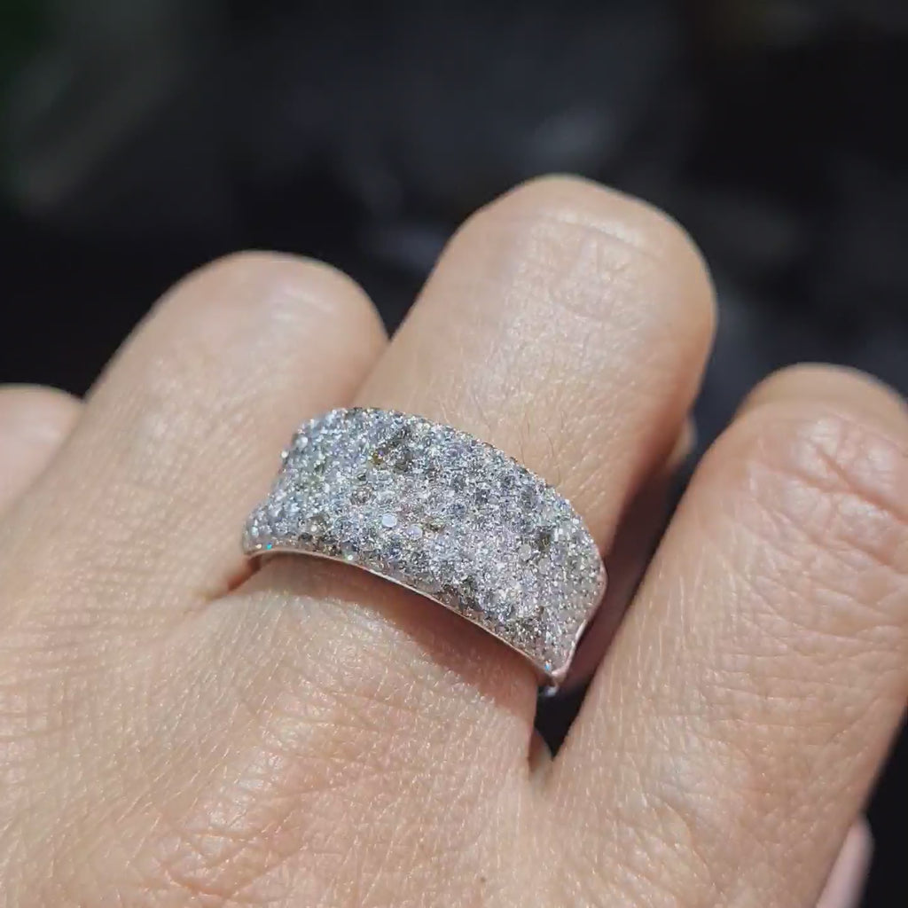 Classic Chunky Paved Band Diamond Ring 18K