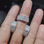 Round Half Eternity Hoop Diamond Jewelry Set 14K