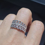 Unisex Chain Diamond Ring 14K