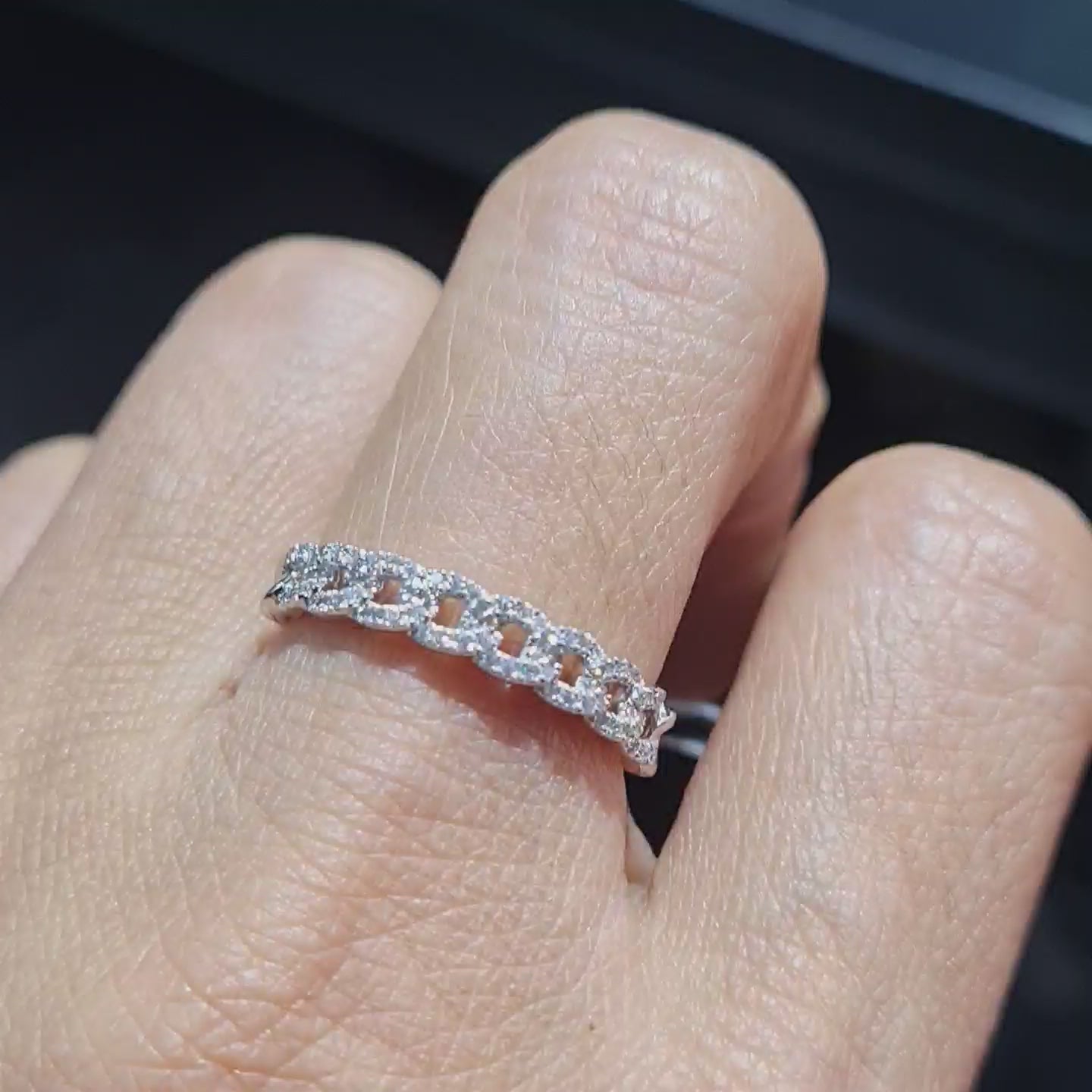 Half Eternity Chain Diamond Ring 14K