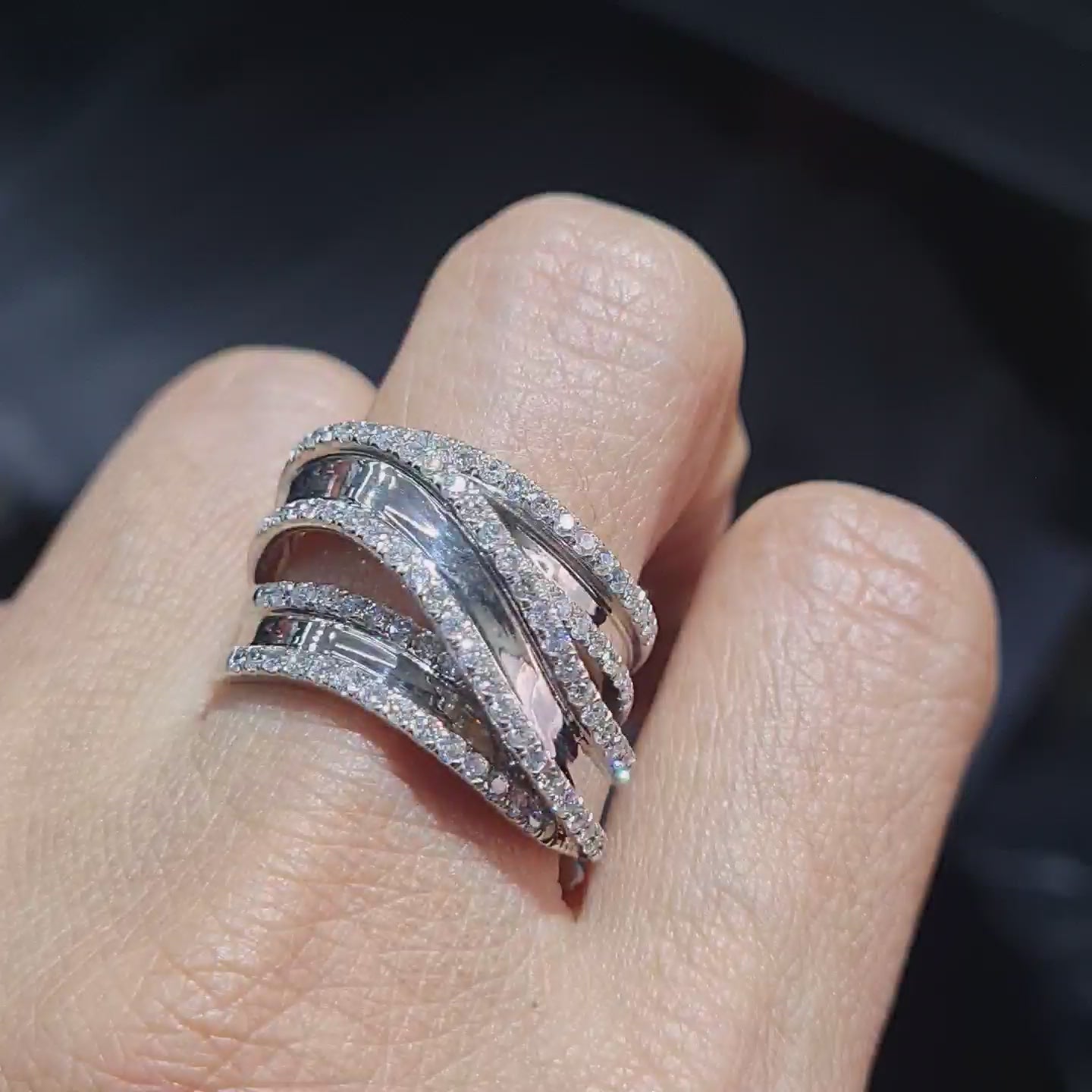 Crossover Statement Diamond Ring 14K