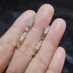 Pin Hoop Diamond Earrings 14K