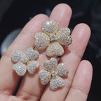 Golden Floral Statement Diamond Jewelry Set 14K