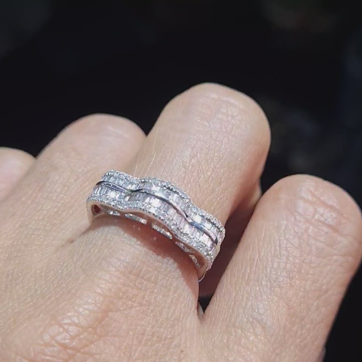 Half Eternity Wave Diamond Ring 14K