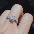 Classic Emerald Halo Diamond Ring 14K