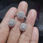 Classic Oval Halo Diamond Jewelry Set 14K