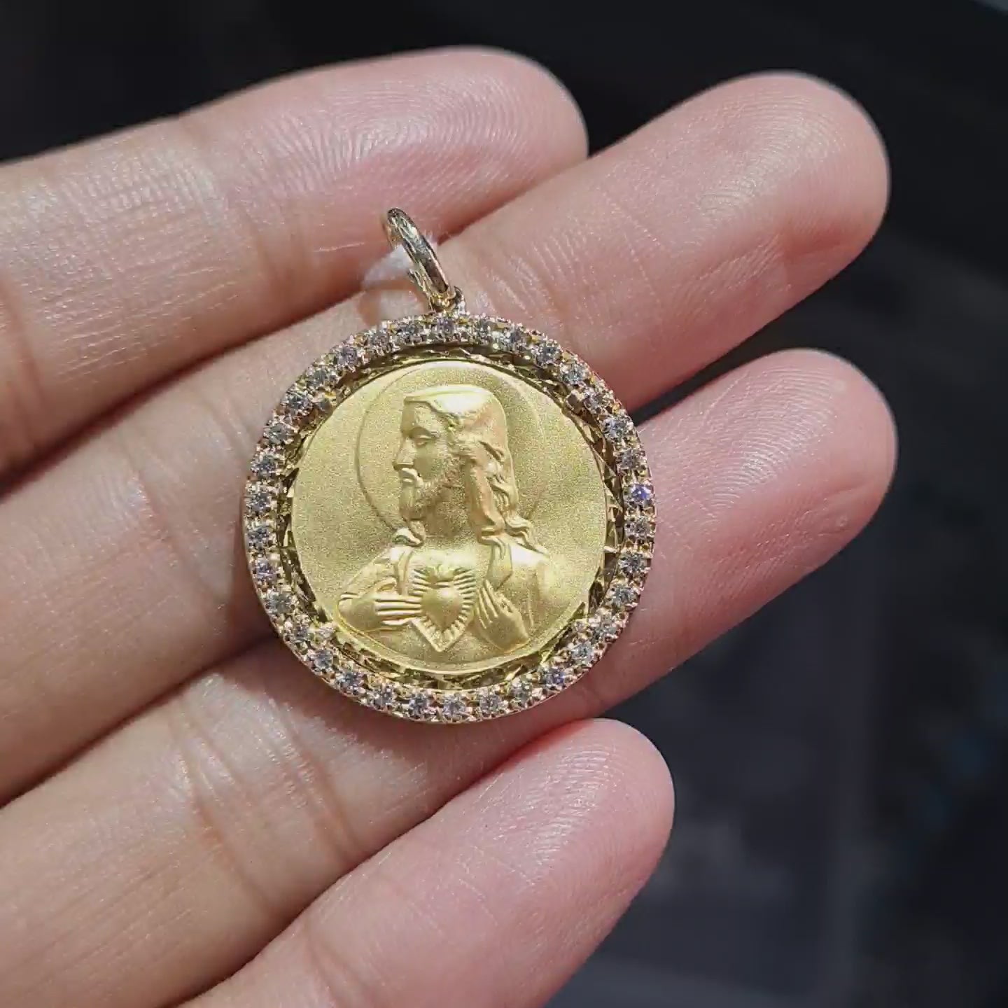 Golden Holy Family Pendant 14K