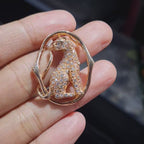 Rose Gold Panther Diamond Necklace Pendant 18K