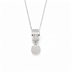 Classic Round Drop Diamond Necklace 14K