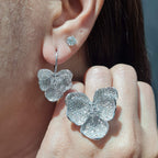 Floral Paved Dangle Statement Diamond Jewelry Set 14K
