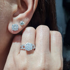 Classic Round Infinity Paved Diamond Jewelry Set 14K